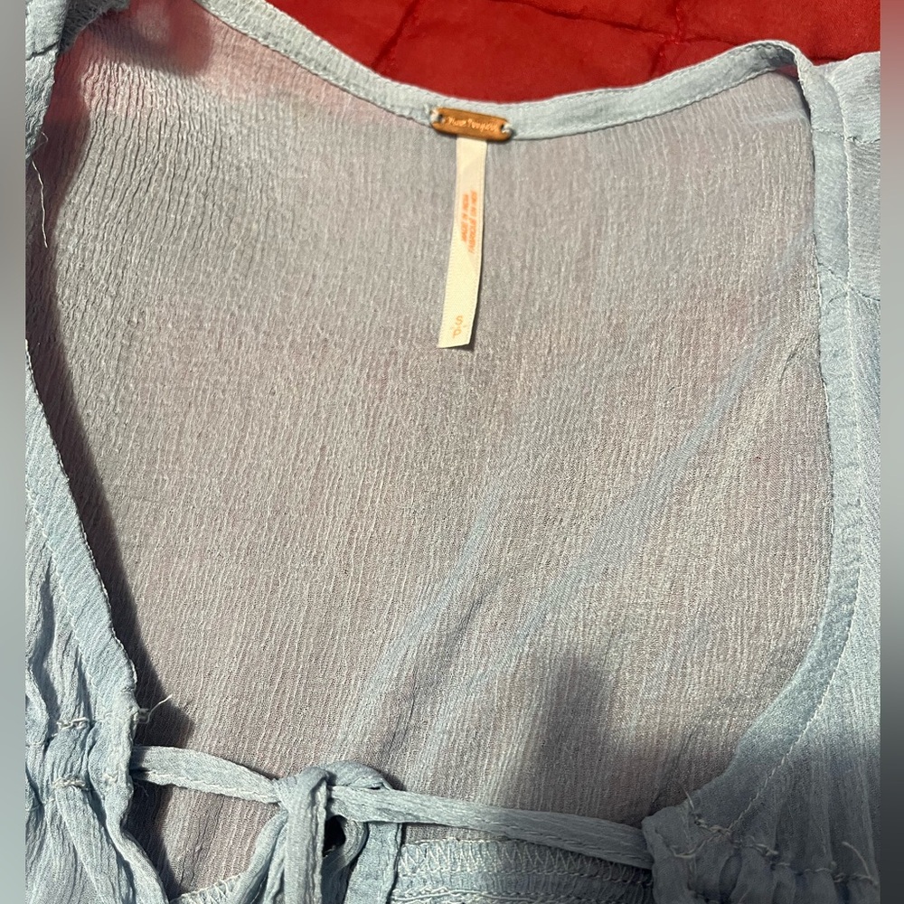 Free People Light Blue Mini Dress with Intimately by Free People Mini Slip - Picture 14 of 16